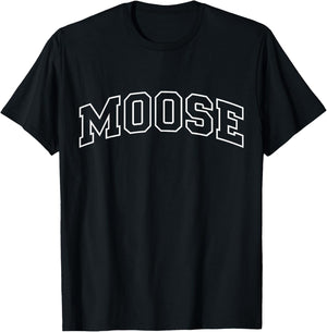 Moose Funny Athletic Lettering Costume Animal Lover T-Shirt - T-Shirt | Black