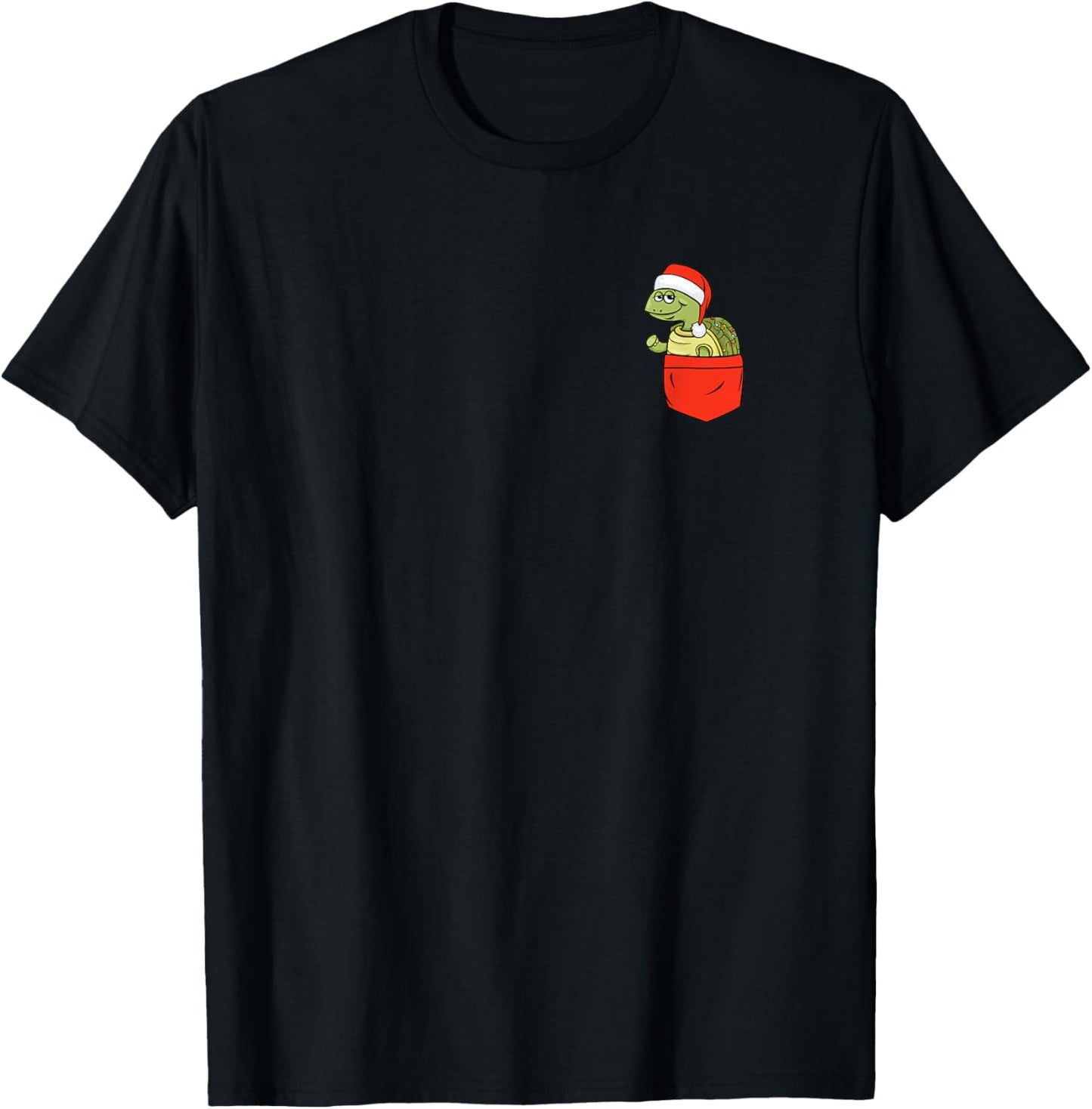 Turtle in A Pocket Tortoise Animal Cute Sea Turtle Christmas T-Shirt - T-Shirt | Black