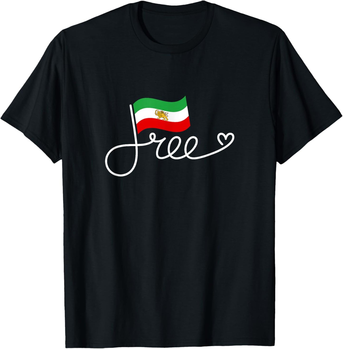Free Iran Flag - Persian Freedom Word Art Persia T-Shirt - T-Shirt | Black