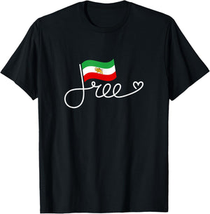 Free Iran Flag - Persian Freedom Word Art Persia T-Shirt - T-Shirt | Black