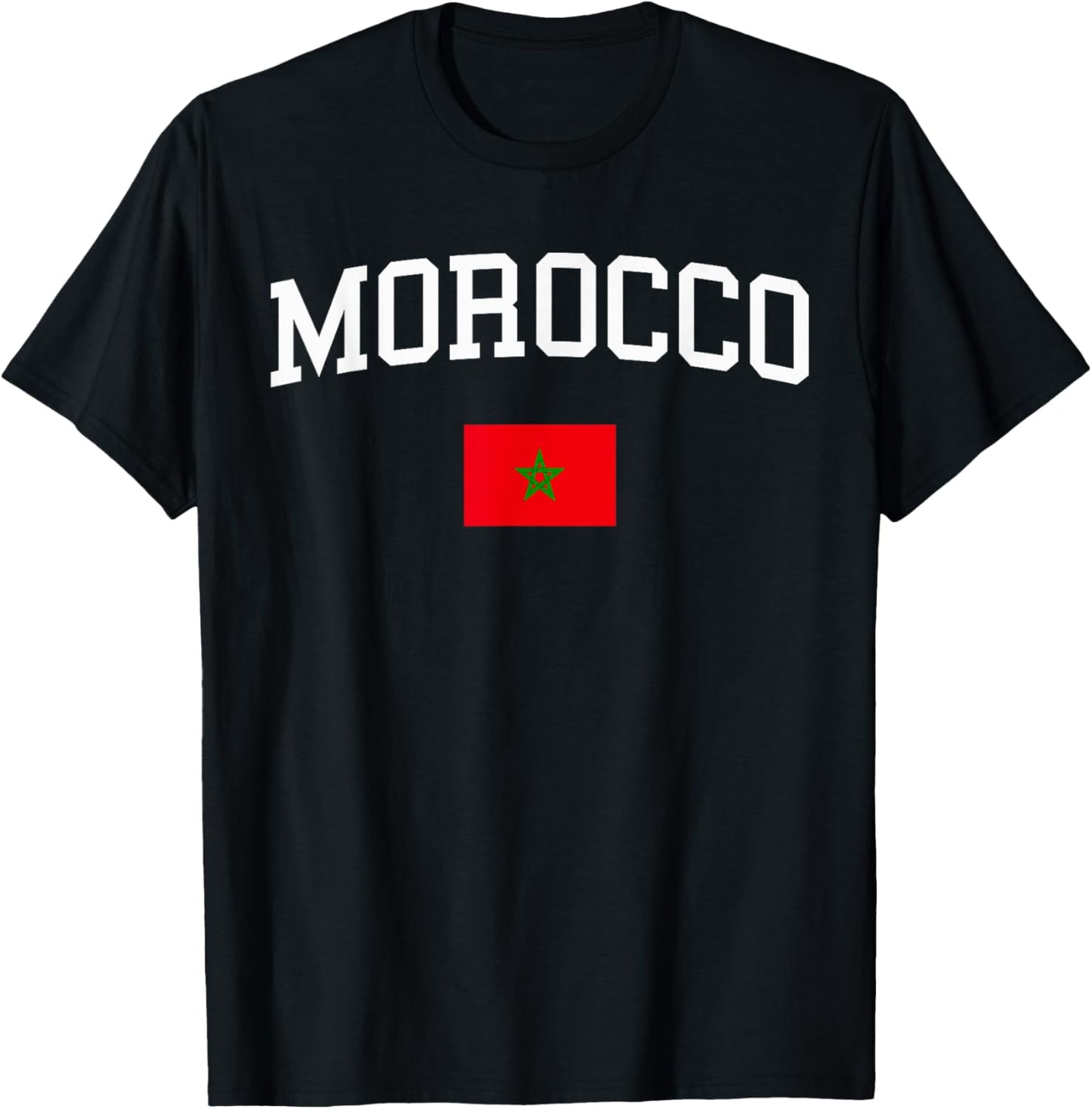 Moroccan Flag Men Women Kids Morocco T-Shirt - T-Shirt | Black