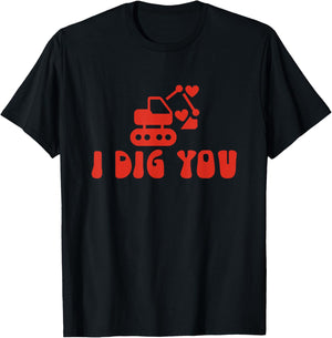 i dig You Kids Valentines Day T-Shirt - T-Shirt | Black