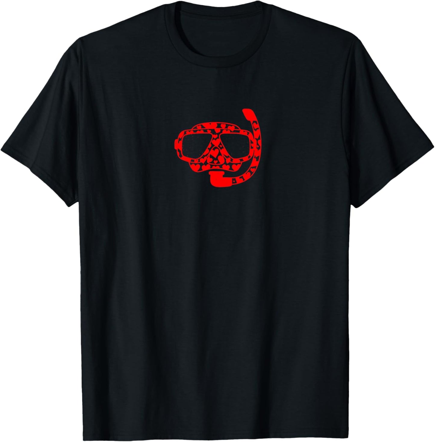 Valentines Day Heart Diving Mask Diver Couple Design T-Shirt - T-Shirt | Black