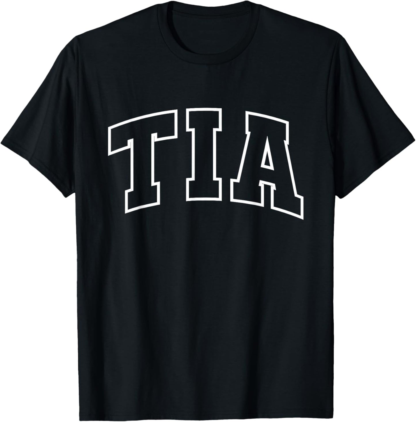 Tia Funny Athletic Lettering Mother's Day Aunt T-Shirt - T-Shirt | Black