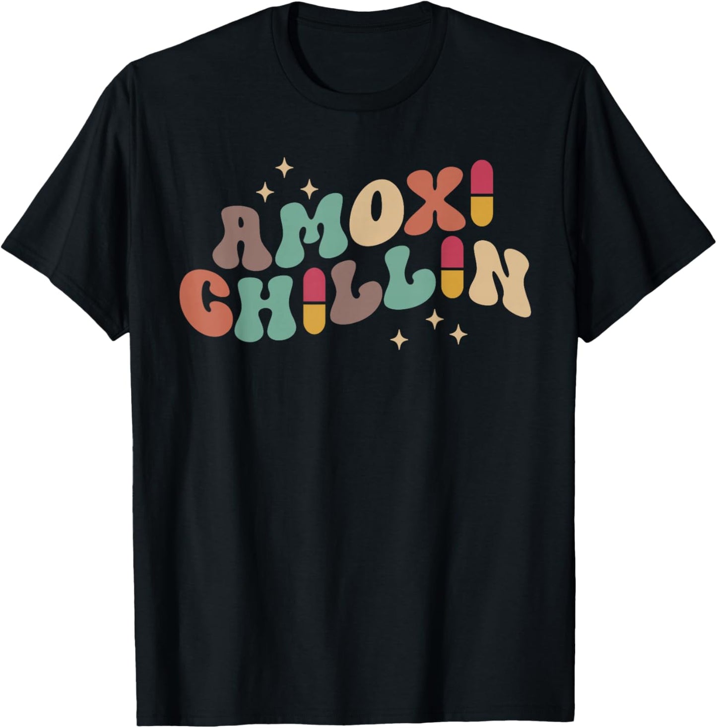 Amoxi Chillin Funny Pharmacy Humor Pharmacists Students T-Shirt - T-Shirt | Black
