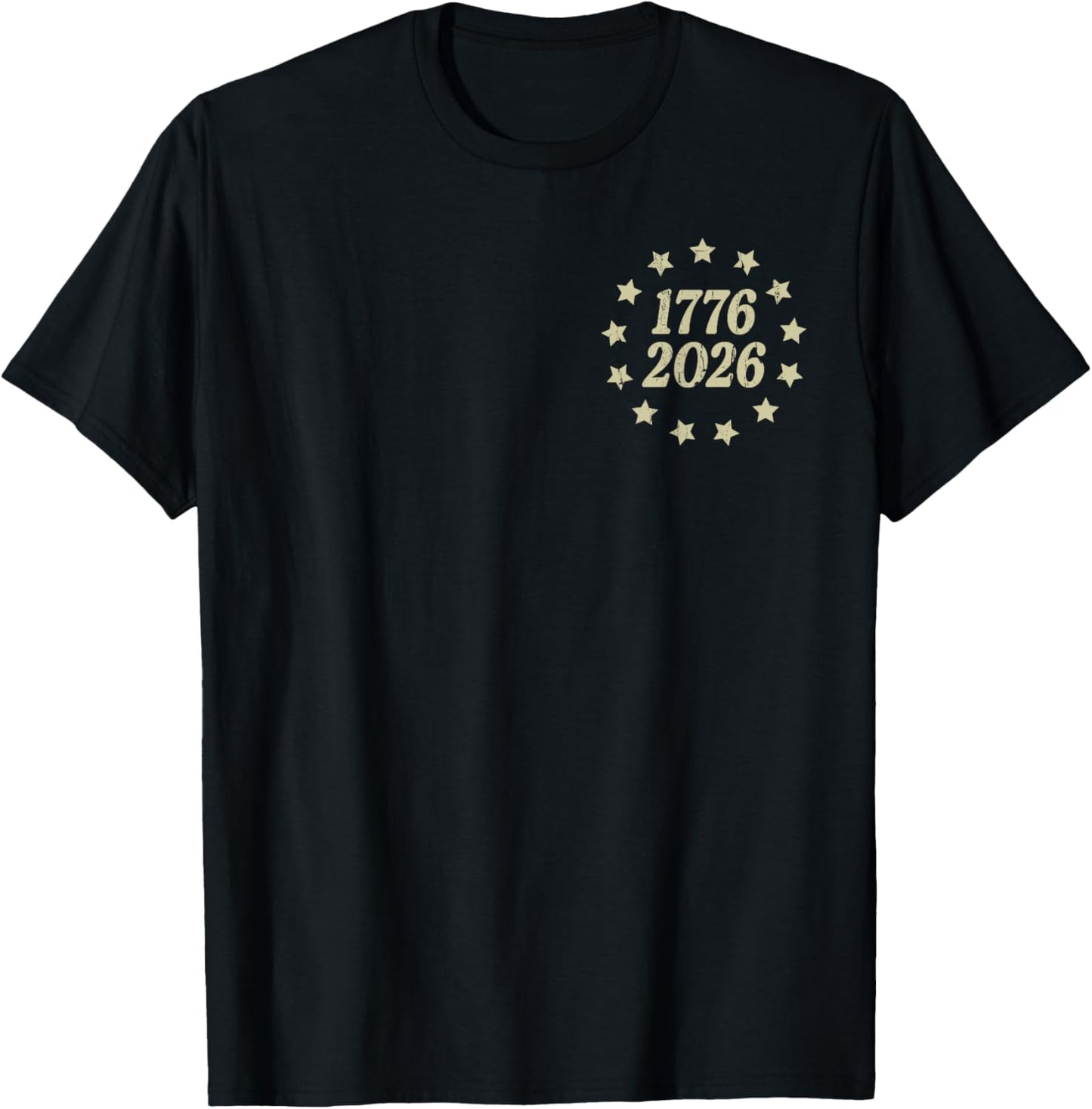 250 Years American Flag - Front and Back T-Shirt - T-Shirt | Black