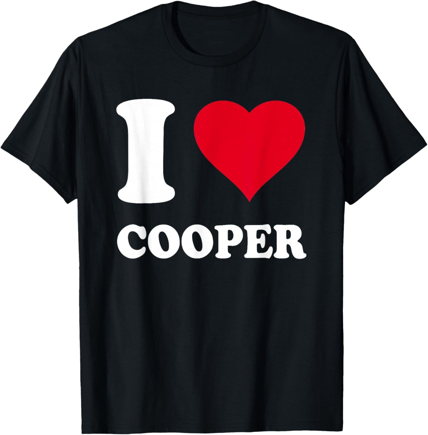 Red Heart I Love Cooper T-Shirt - T-Shirt | Black