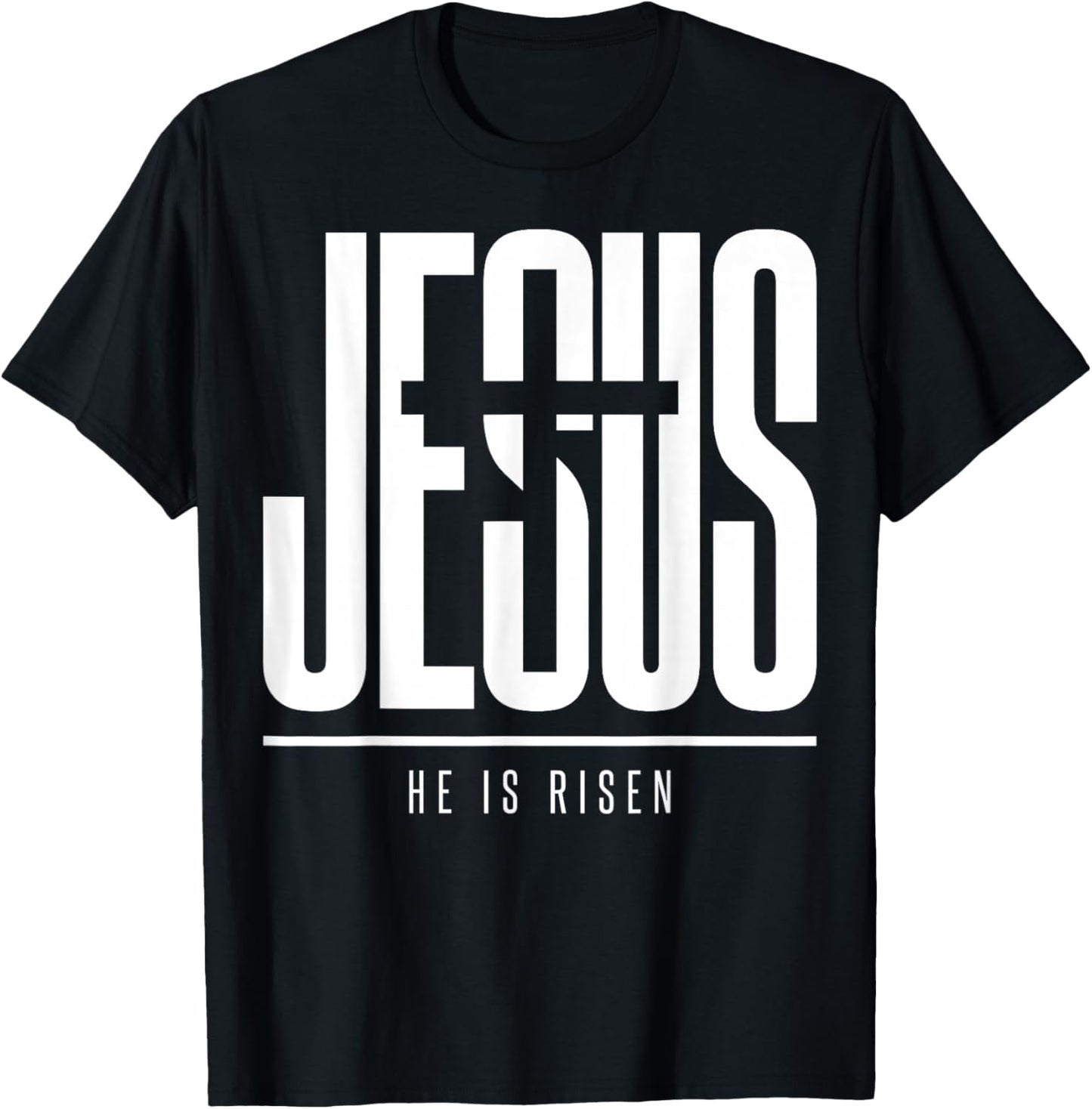 Jesus He is Risen Christian Cross Faith Easter Resurrection T-Shirt - T-Shirt | Black