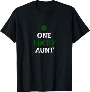 One Lucky Aunt St. Patrick's Day Funny Irish T-Shirt - T-Shirt | Black
