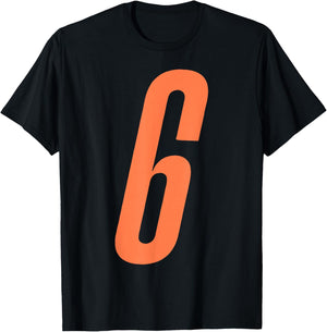 Orange Number 6 7 Funny Meme Halloween Matching Costume T-Shirt - T-Shirt | Black