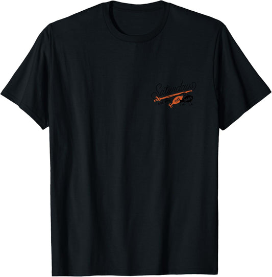 Saturdays are for The Dads Fishing Lovers 2 Sides Print T-Shirt - T-Shirt | Black