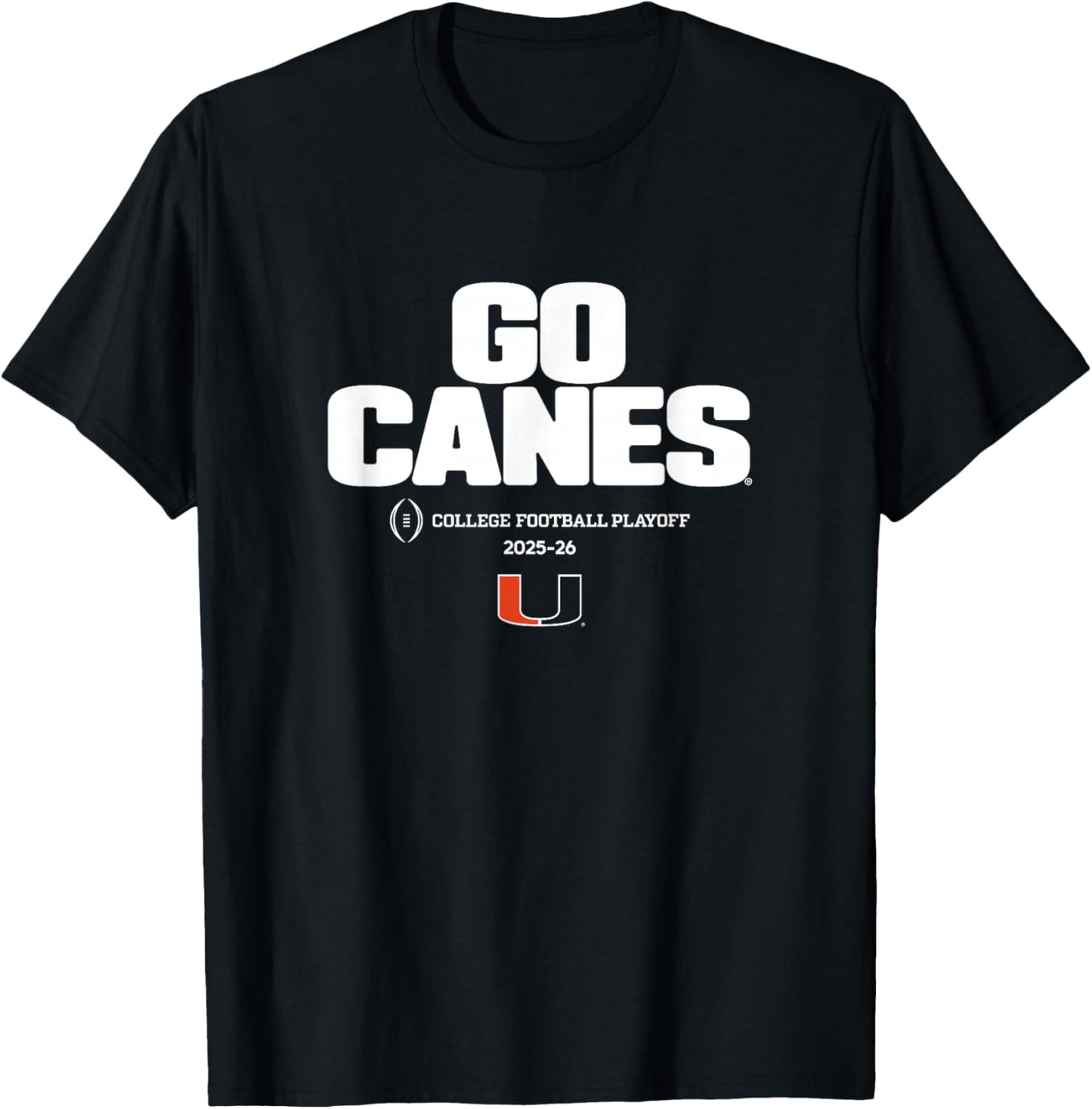 Miami Hurricanes College Football Playoff Text Slogan 2025 T-Shirt - T-Shirt | Black