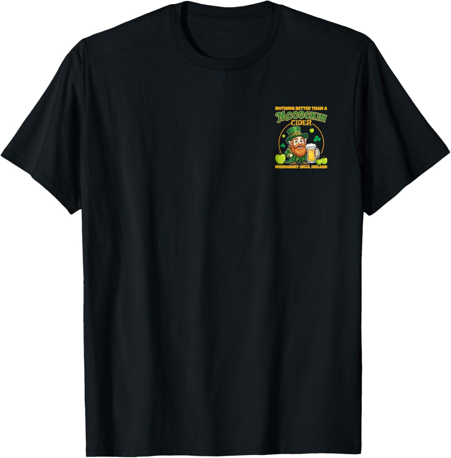 McCockin Cider McCain Funny Saint Patrick’s Day 2-Sided T-Shirt - T-Shirt | Black