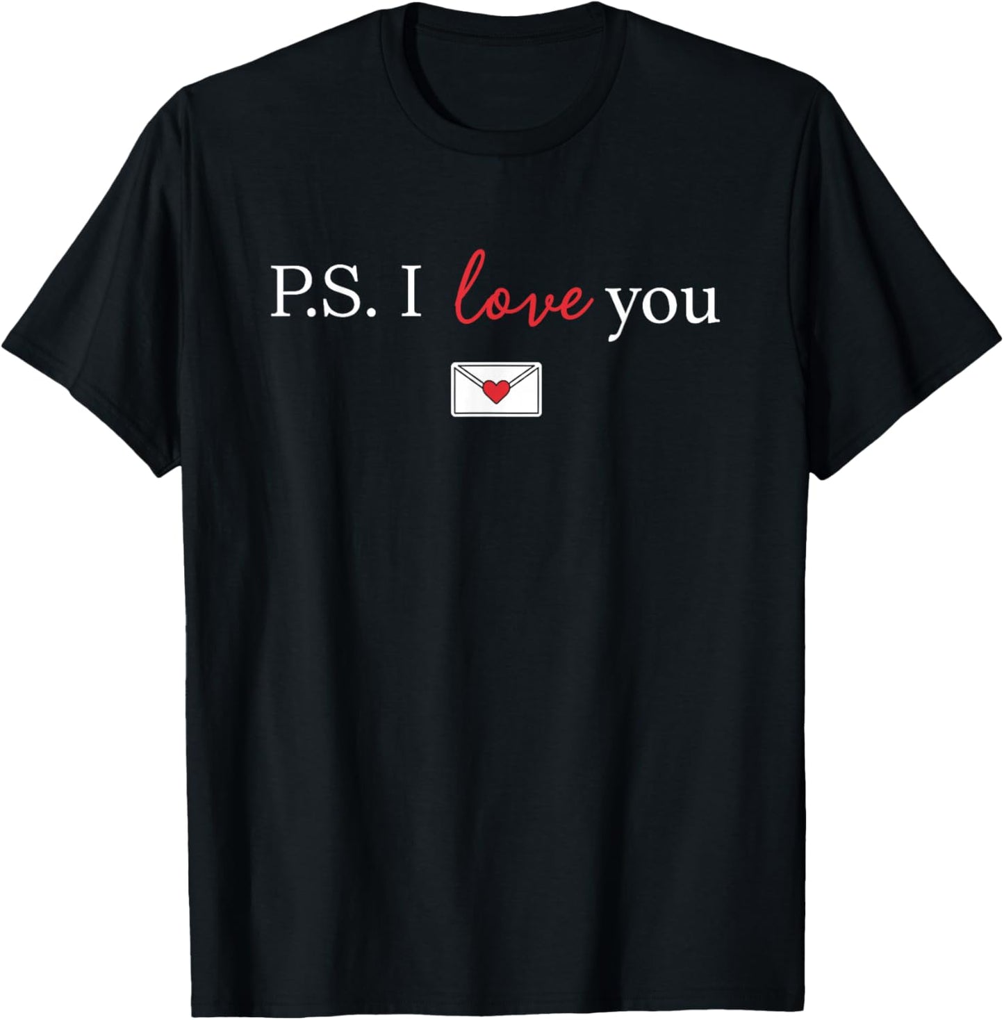PS I Love You Day Valentine's Day Purple Heart Women Men Kid T-Shirt - T-Shirt | Black