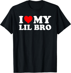 I Love My Lil Bro - Red Heart T-Shirt - T-Shirt | Black