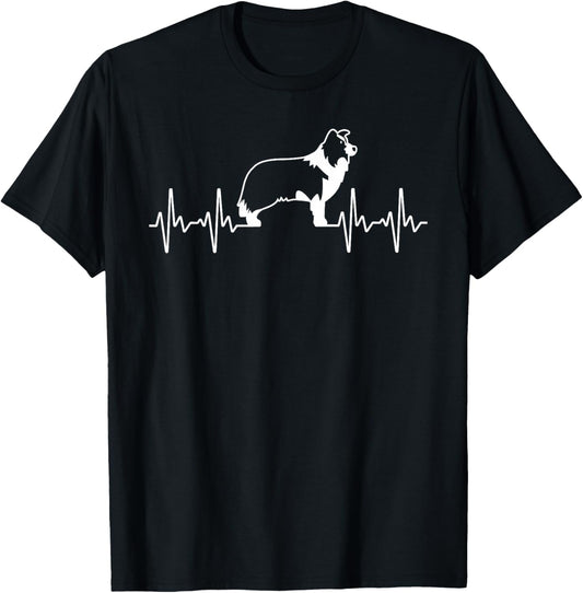 Border Collie Art Women Kids Border Collie Lover T-Shirt - T-Shirt | Black