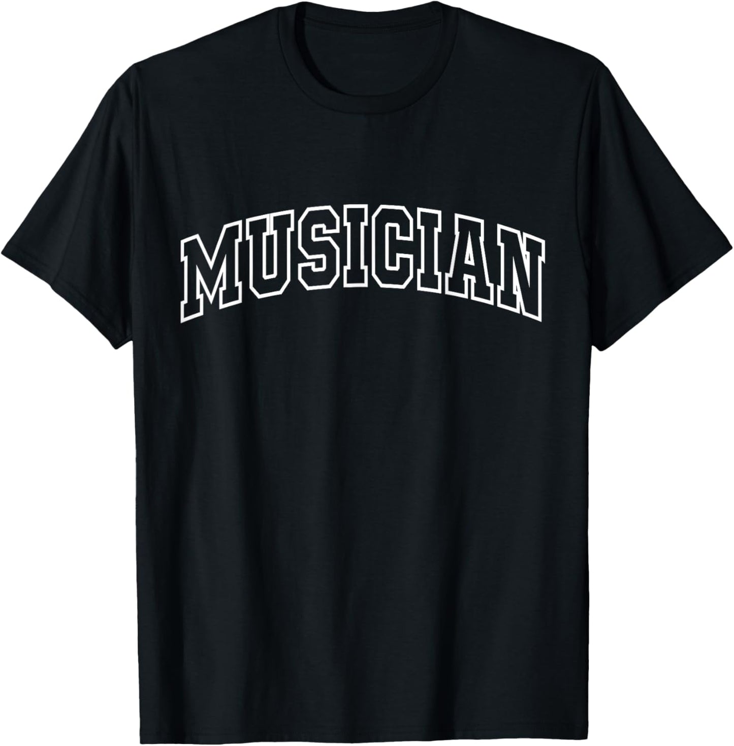 Musician Fun Athletic Lettering Music Artist Gift Men Women T-Shirt - T-Shirt | Black