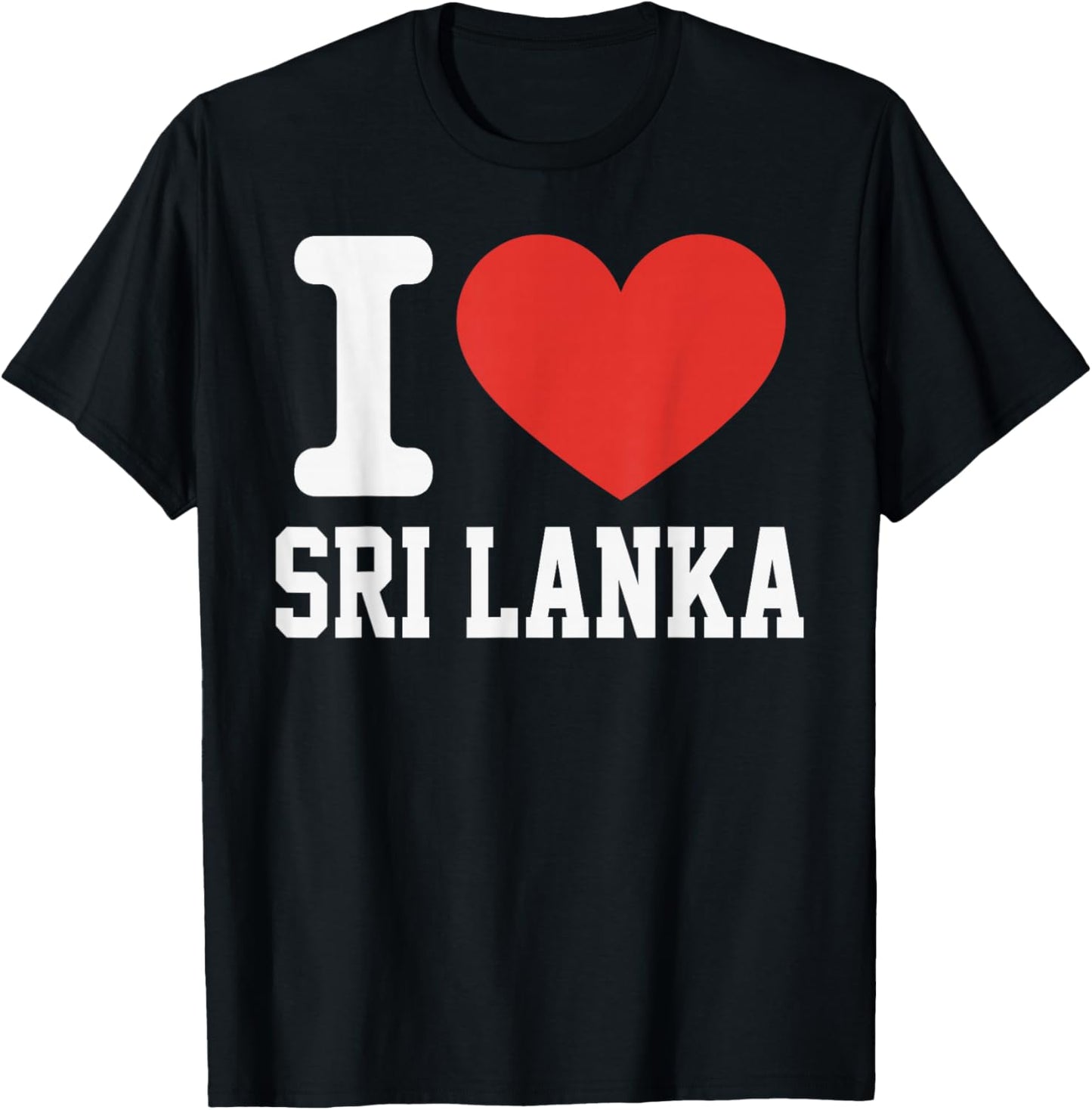I Love SRI Lanka Heart Souvenir Lovers Pride Travel T-Shirt - T-Shirt | Black