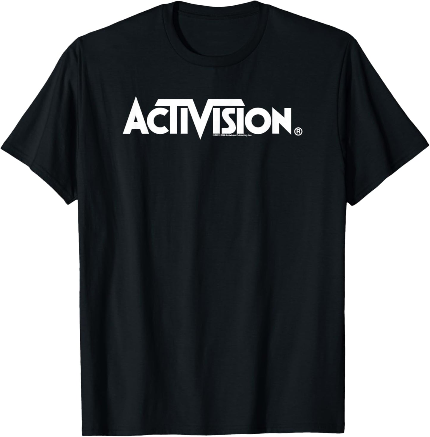 Activision Classics Vintage White Logo Text Video Game T-Shirt - T-Shirt | Black