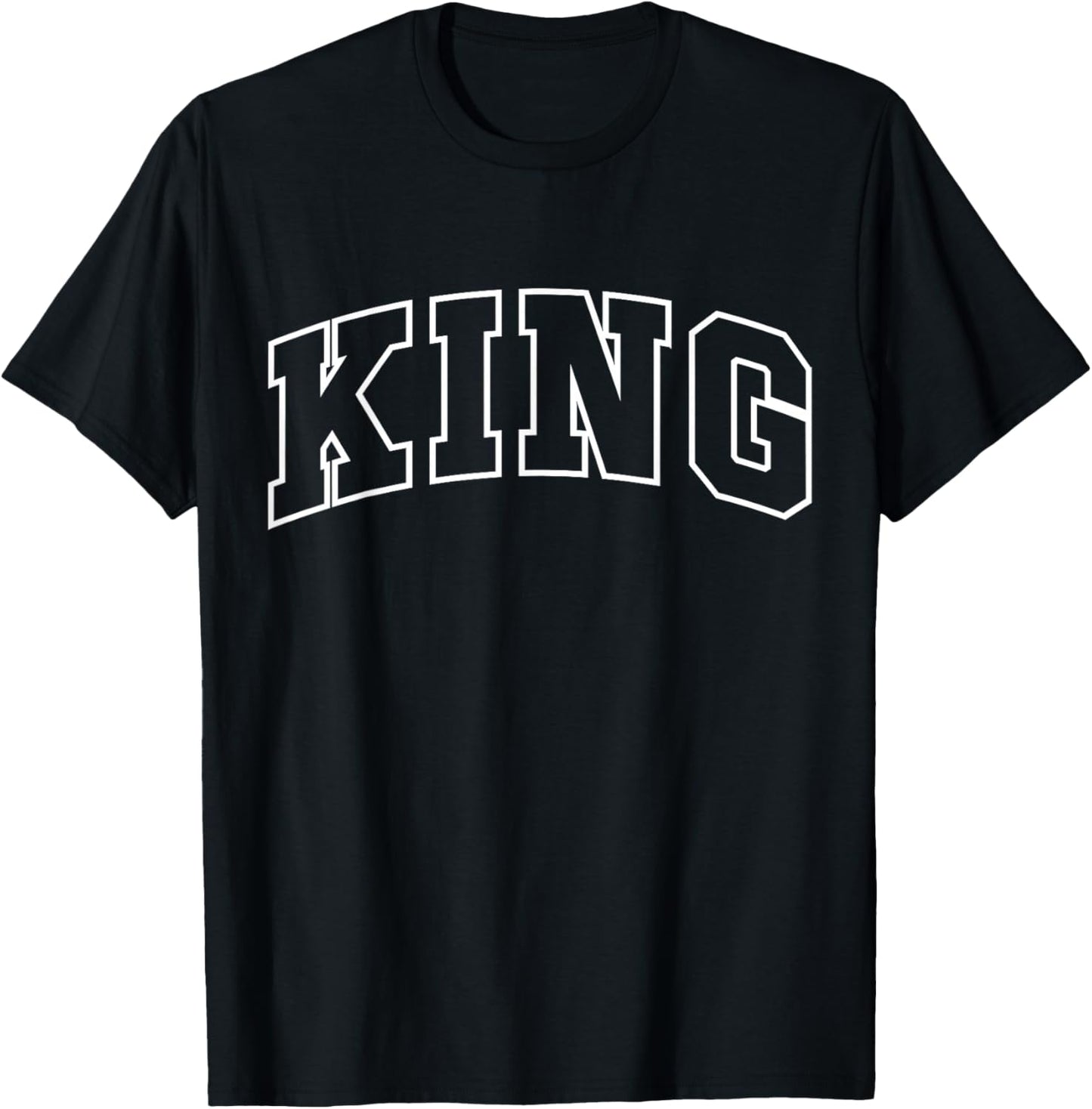 King Funny Athletic Lettering Costume Royalty Party T-Shirt - T-Shirt | Black