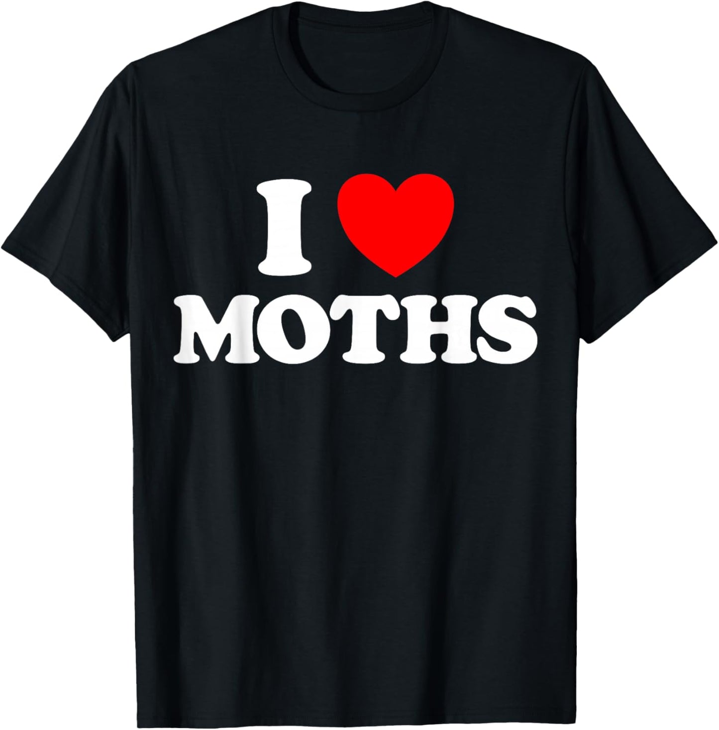 Moth Heart Funny Cute Favorite Animal Bug Luna Insect Fan T-Shirt - T-Shirt | Black