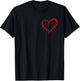Valentines Day Heart Love Couple Romantic Art Graphic T-Shirt - T-Shirt | Black