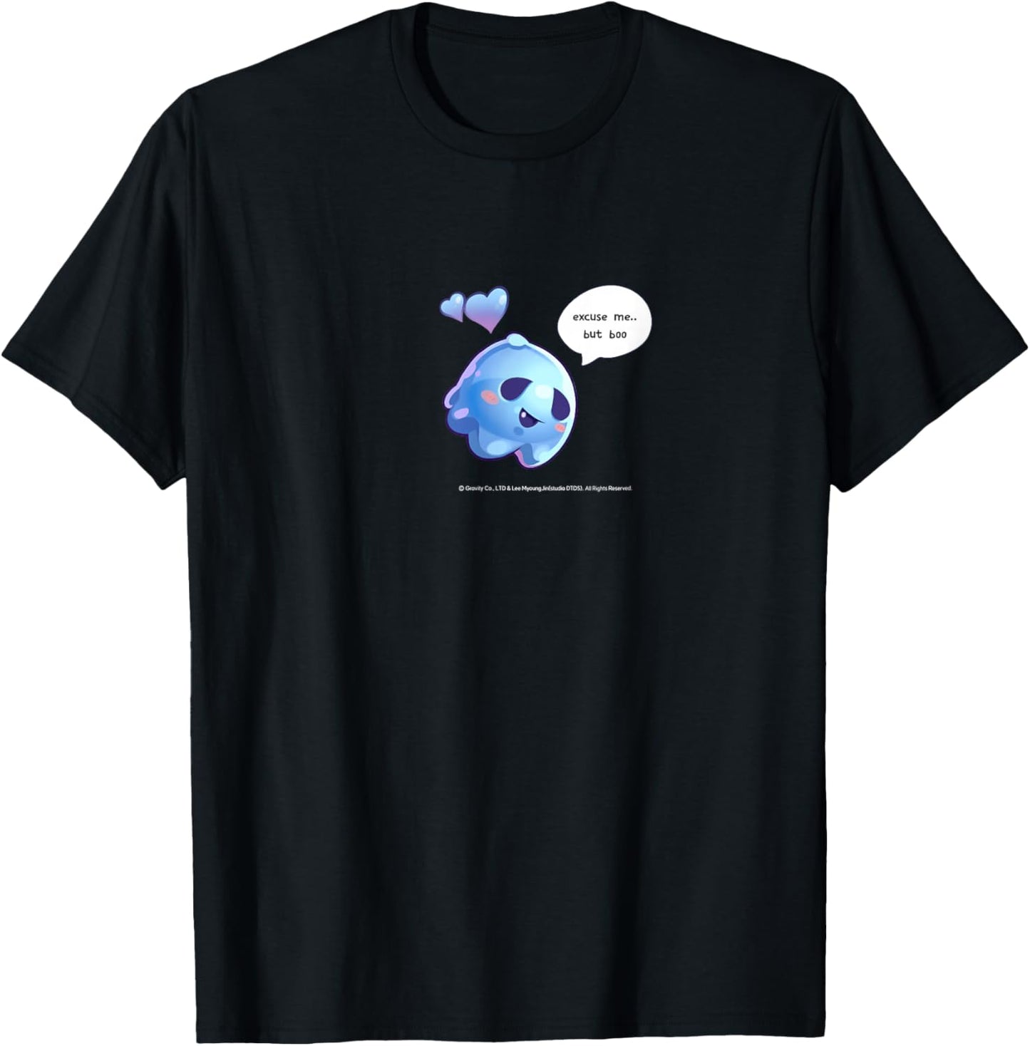 [2025 Halloween] Ragnarok Blue Poring with Heart T-Shirt - T-Shirt | Black