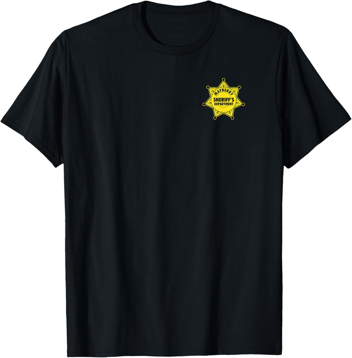 Mayberry Sheriff's Department Left Chest Badge T-Shirt - T-Shirt | Black