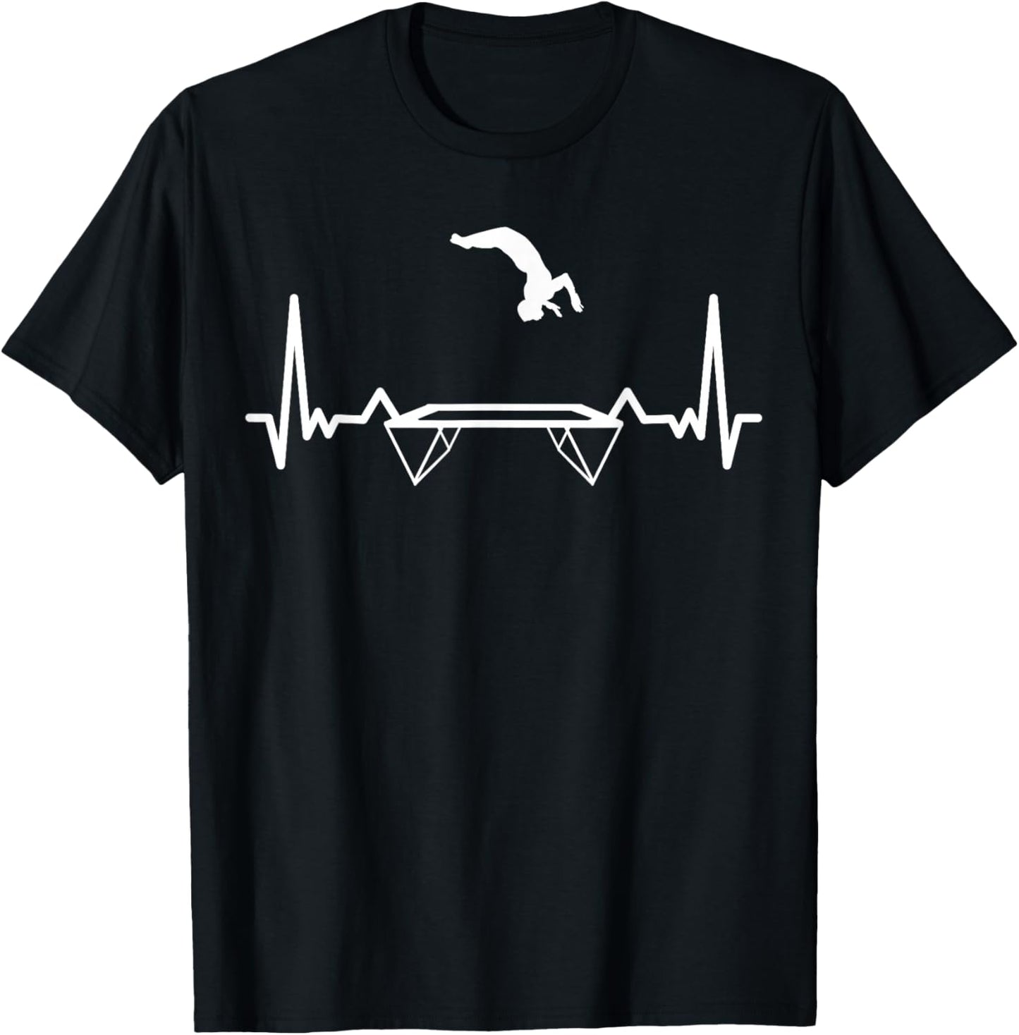 Heartbeat Trampoline Fitness Gymnastics Trampolining Sport T-Shirt - T-Shirt | Black