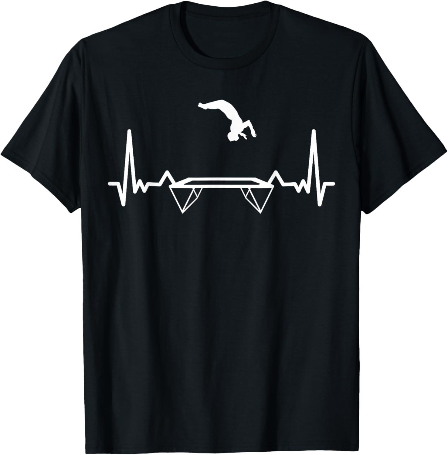 Heartbeat Trampoline Fitness Gymnastics Trampolining Sport T-Shirt - T-Shirt | Black