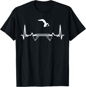 Heartbeat Trampoline Fitness Gymnastics Trampolining Sport T-Shirt - T-Shirt | Black