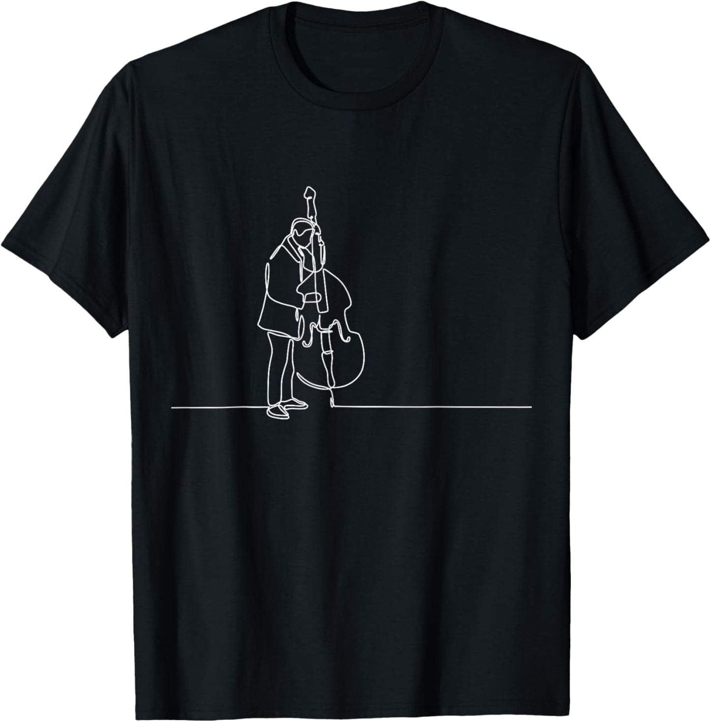 Double Bass Standup Vertical Bass Line Art for Jazz Musician T-Shirt - T-Shirt | Black