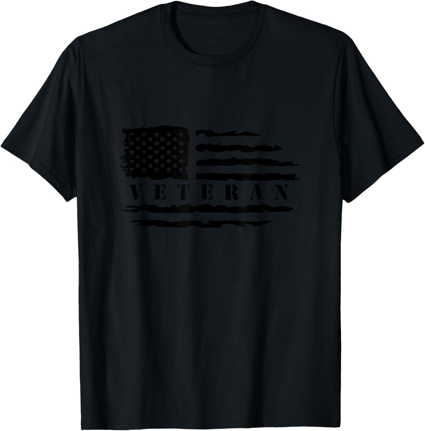 Veteran American Flag Memorial Day Patriotic Soldiers Army T-Shirt - T-Shirt | Black