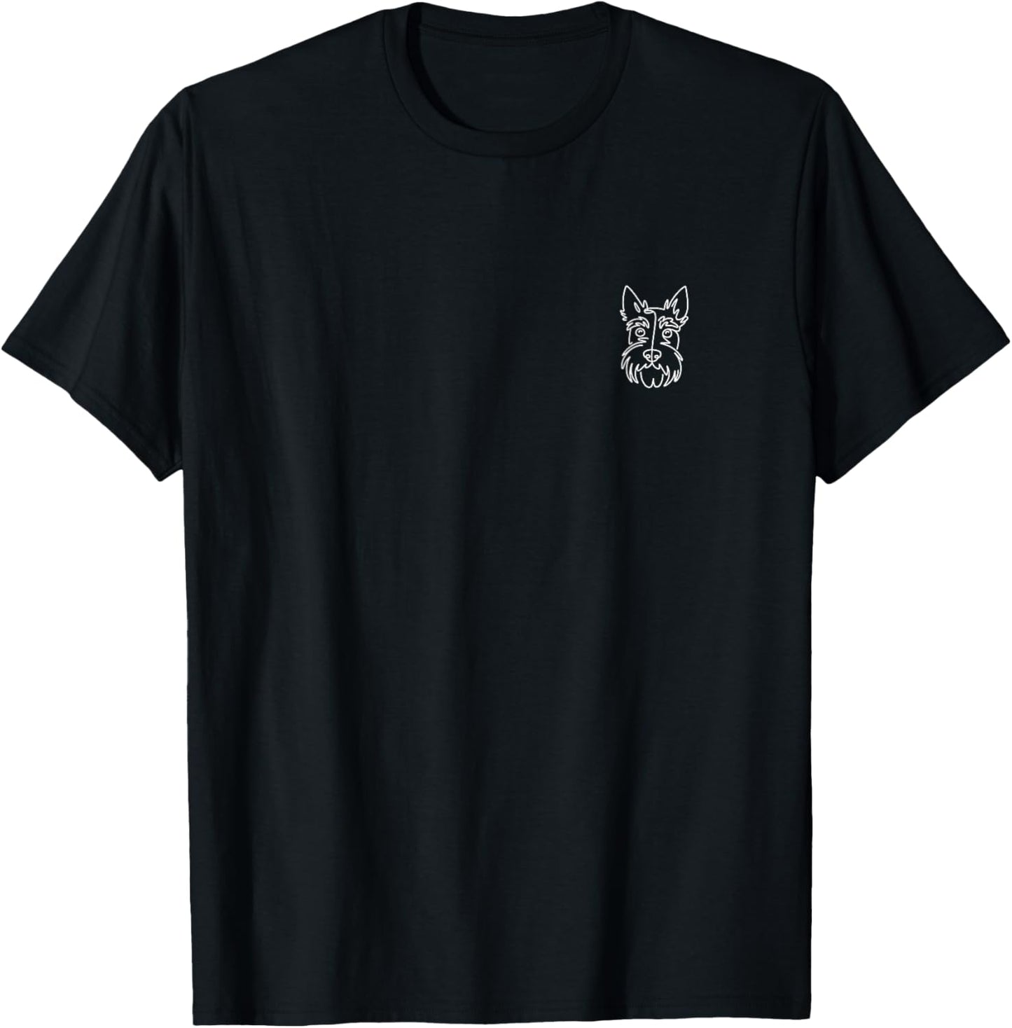 Scottish Terrier Scottie Minimalist Badge Patch Line Art T-Shirt - T-Shirt | Black
