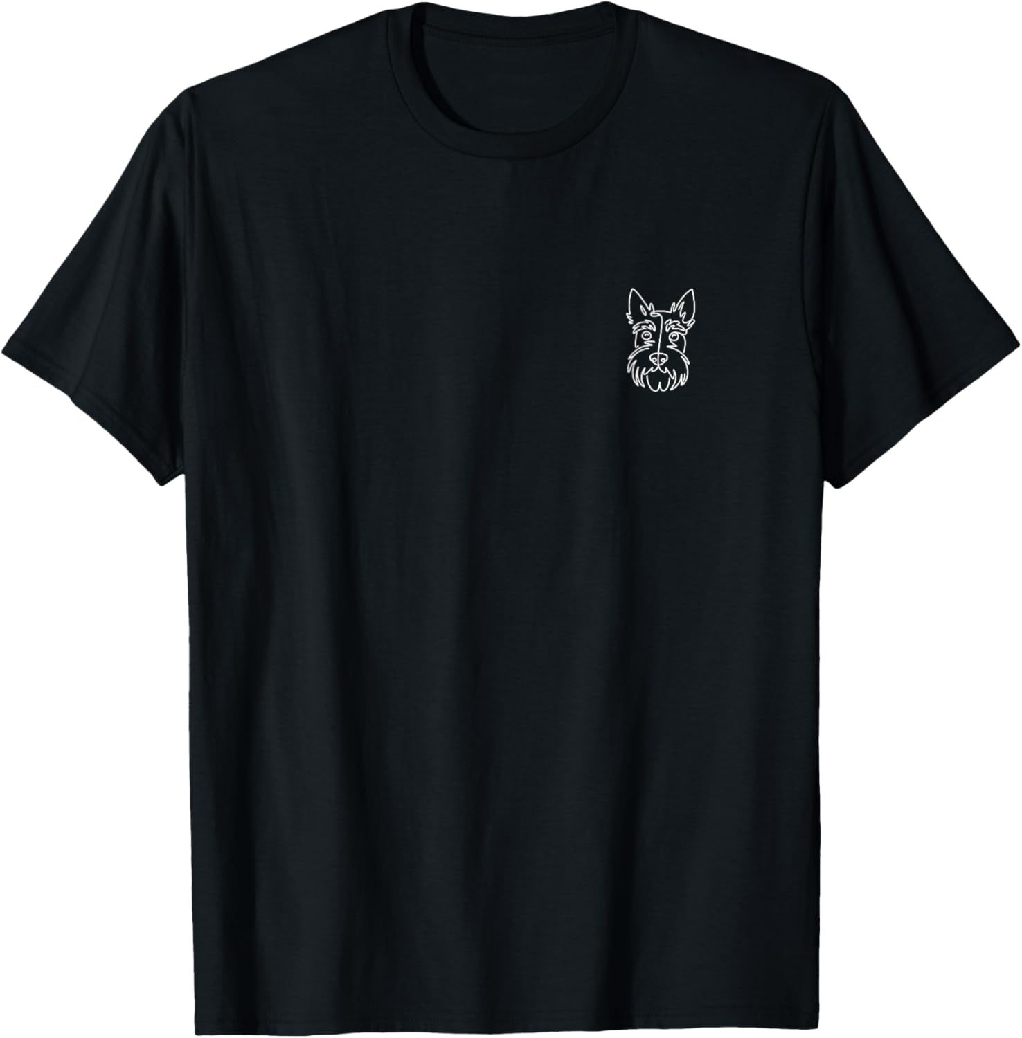 Scottish Terrier Scottie Minimalist Badge Patch Line Art T-Shirt - T-Shirt | Black
