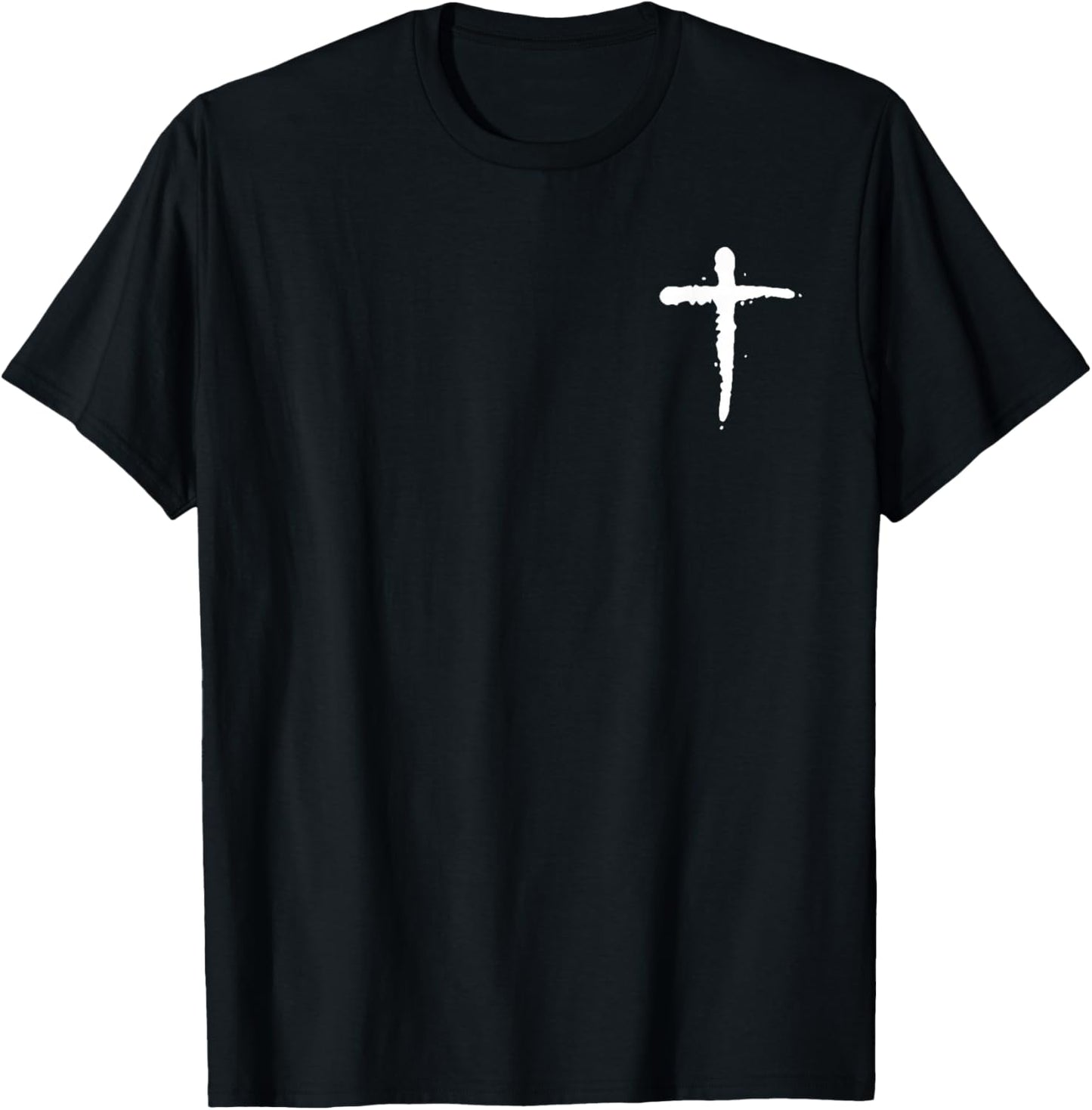 Til You Cant Brush Script Christian Cross - Front and Back T-Shirt - T-Shirt | Black