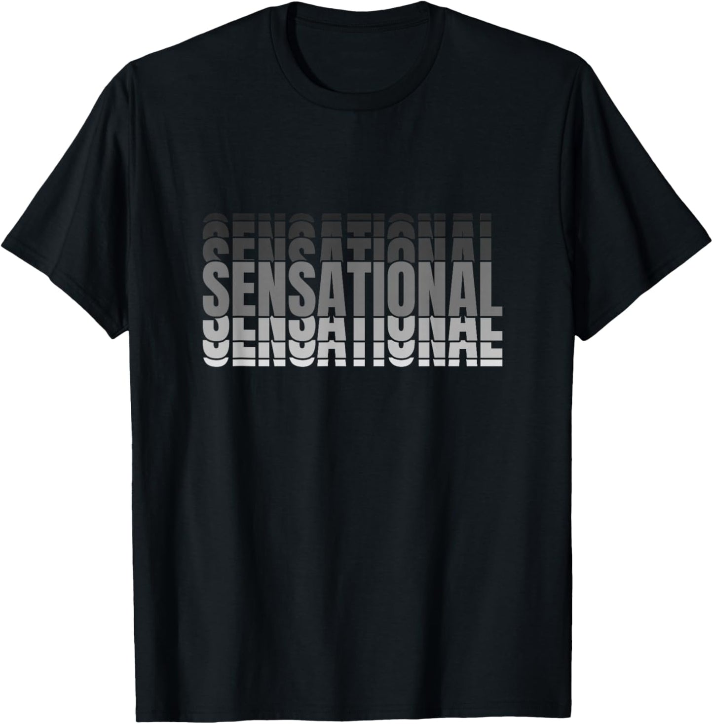 Grey Sensational Monochrome Color Graphic T-Shirt - T-Shirt | Black