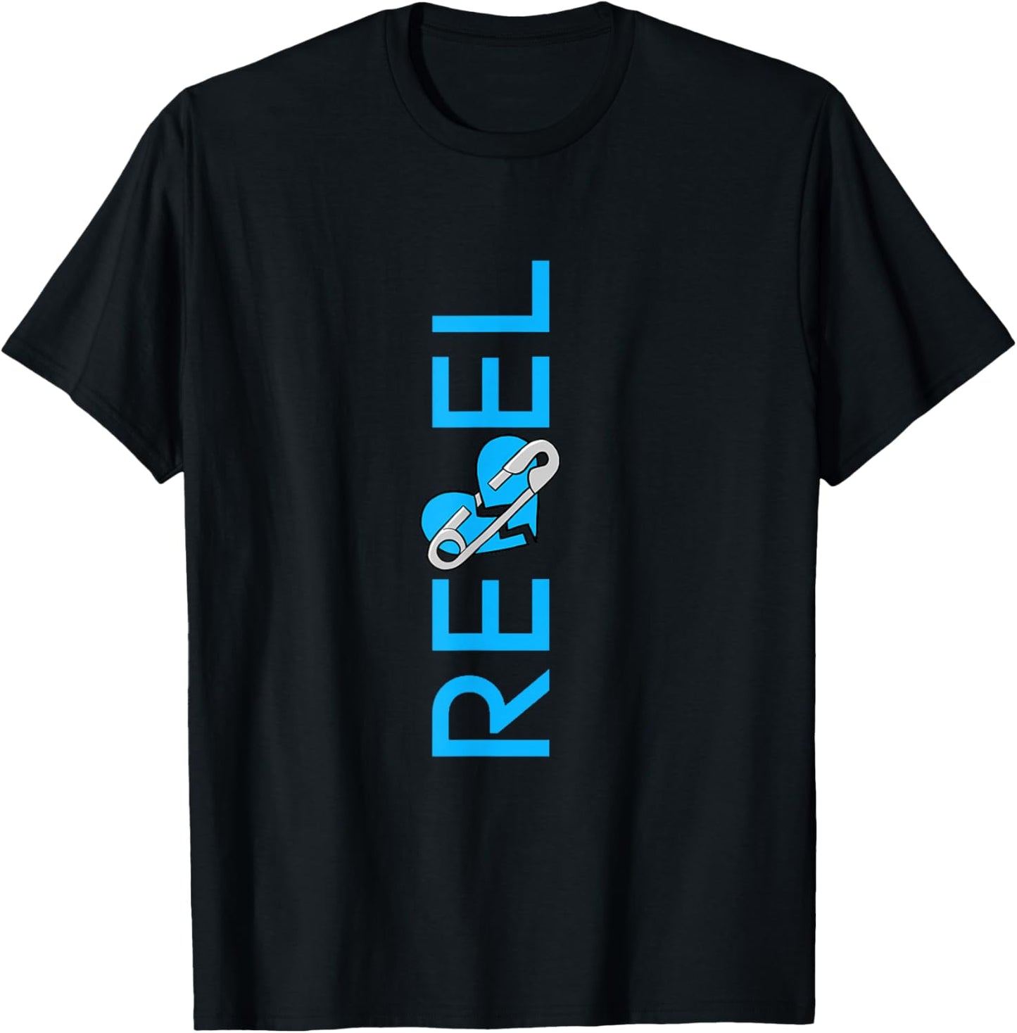 Blue Color Rebel Vertical Blue Graphic T-Shirt - T-Shirt | Black