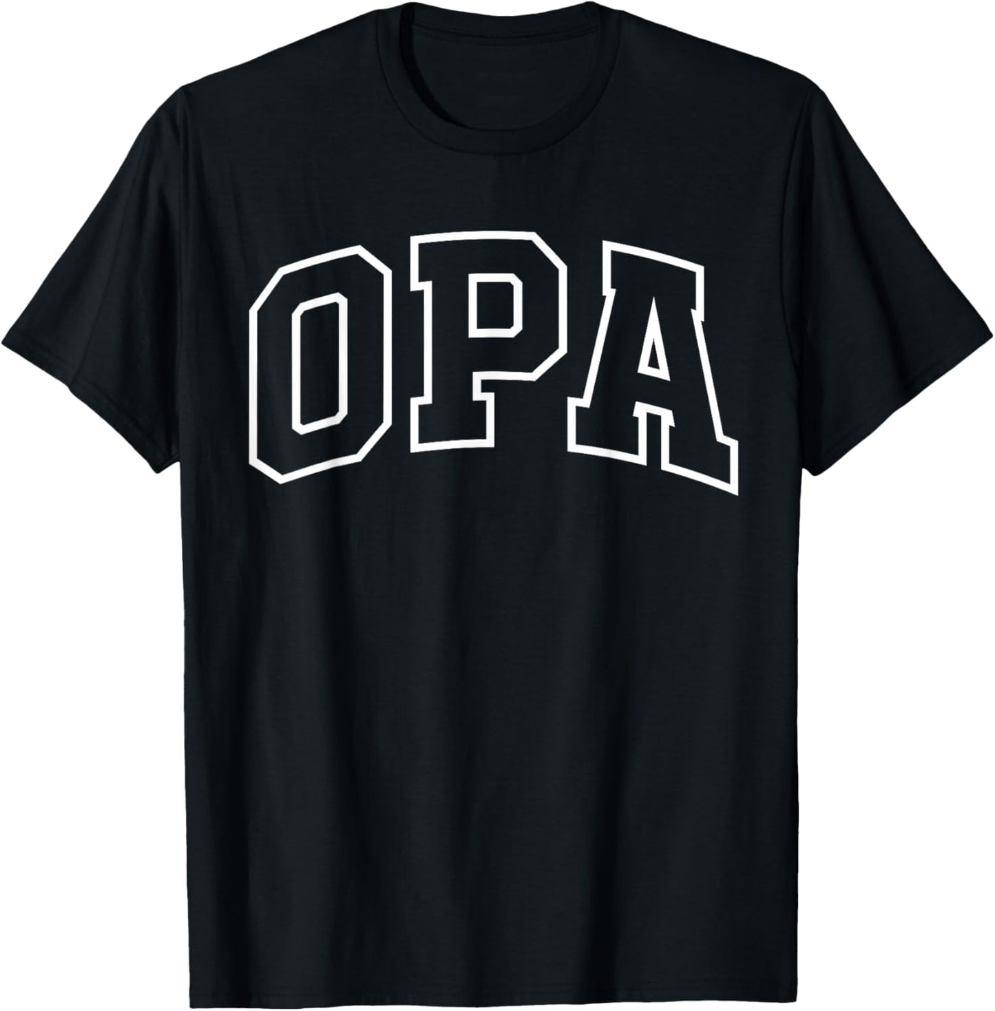 Opa Funny Athletic Lettering Father's Day Grandpa T-Shirt - T-Shirt | Black