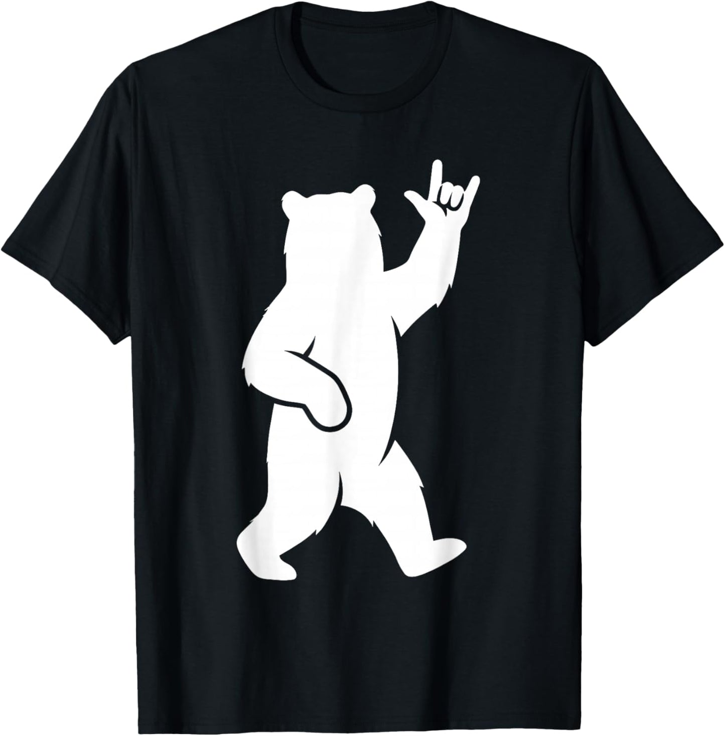 Bear I Love You Hand Sign Language Cute ASL Valentine's Day T-Shirt - T-Shirt | Black