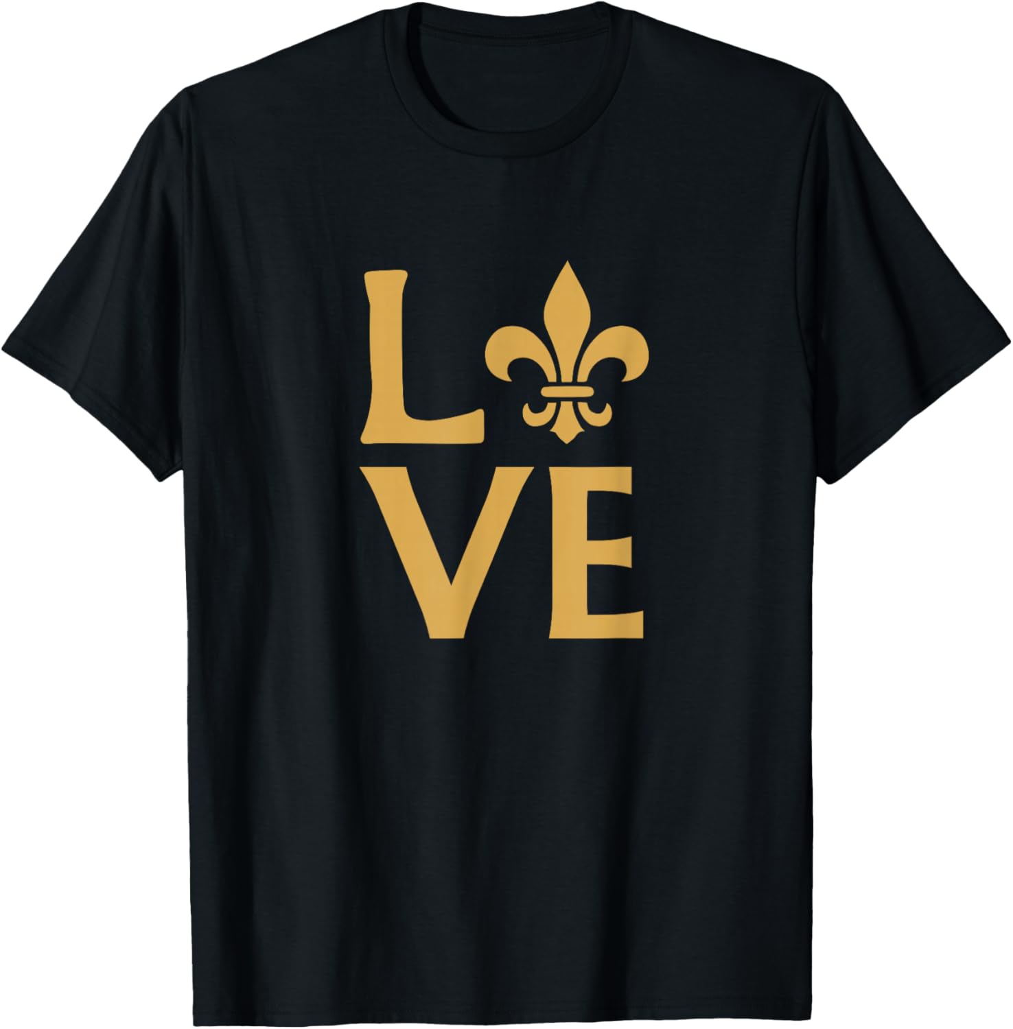 New Orleans Love Fleur-de-lis Graphic T-Shirt - T-Shirt | Black