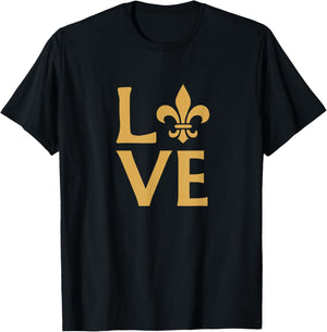 New Orleans Love Fleur-de-lis Graphic T-Shirt - T-Shirt | Black