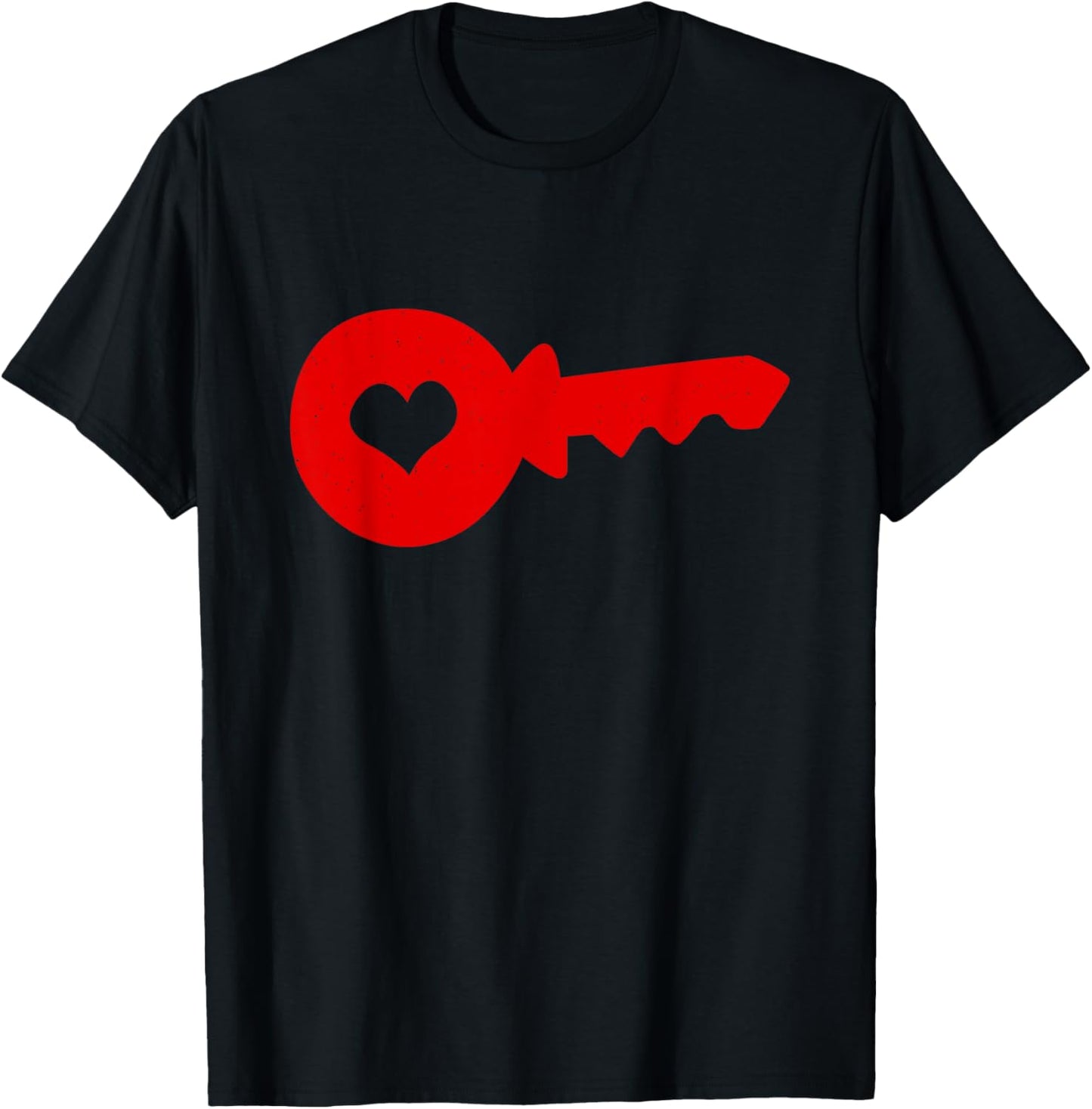 Valentines Day Love Key Couple Matching Design T-Shirt - T-Shirt | Black
