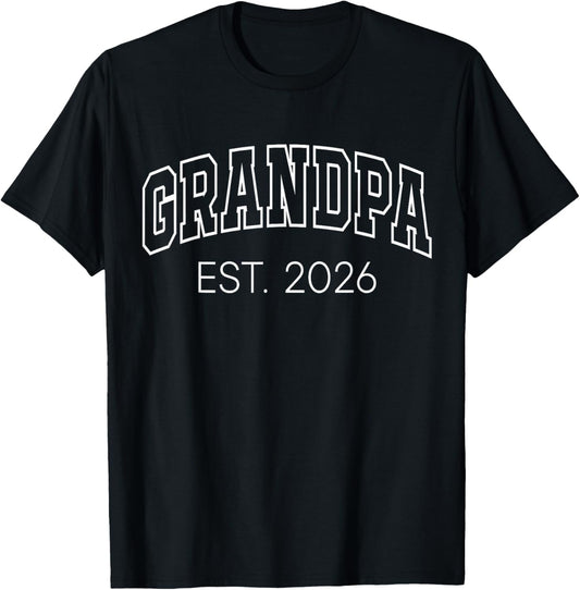 Promoted to Grandpa Est 2026 First Time Grandfather to Be T-Shirt - T-Shirt | Black