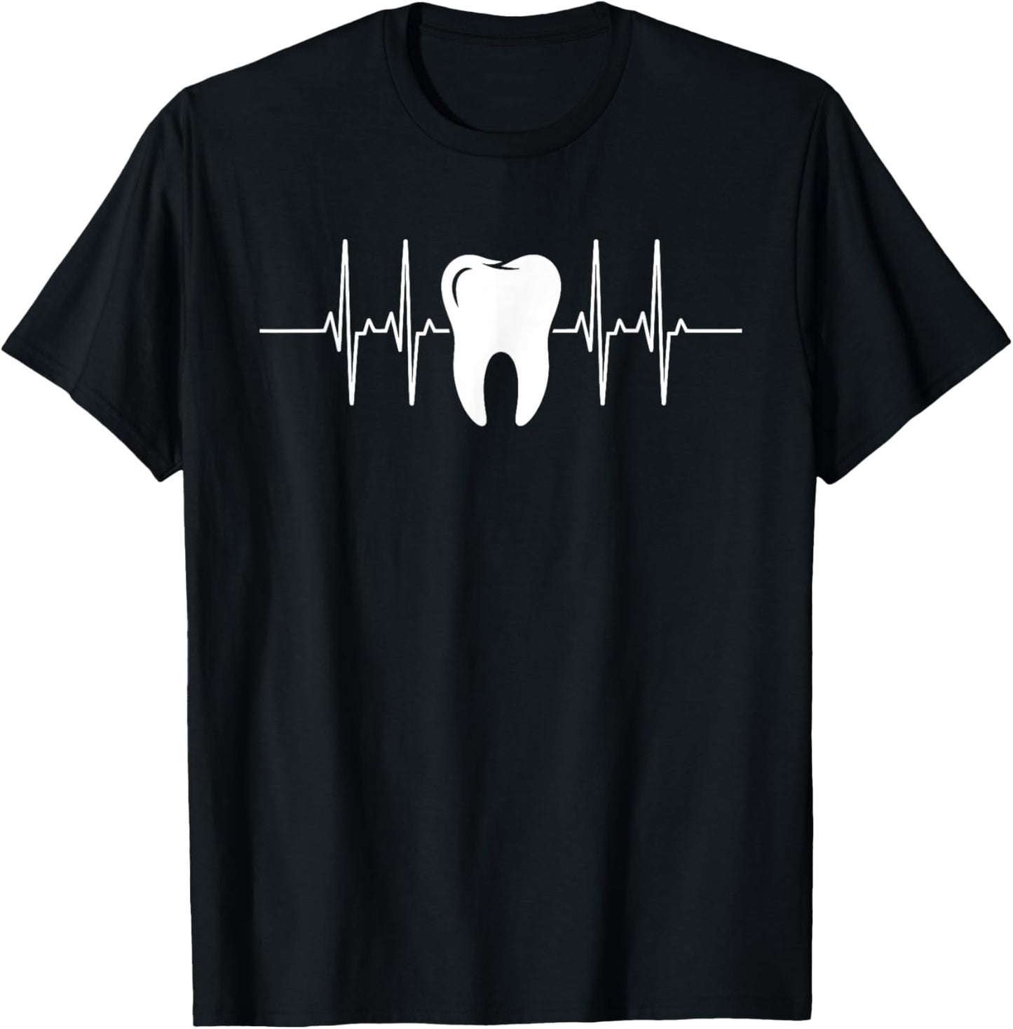 Tooth Heartbeat Dentist Dental Dental Assistant Hygienist T-Shirt - T-Shirt | Black