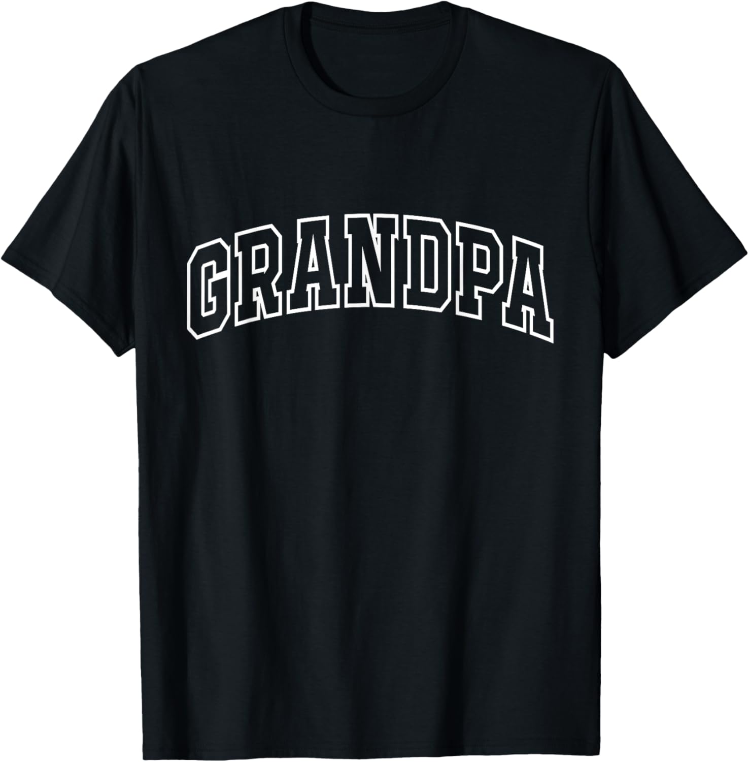 Grandpa Funny Athletic Lettering Father's Day Grandfather T-Shirt - T-Shirt | Black