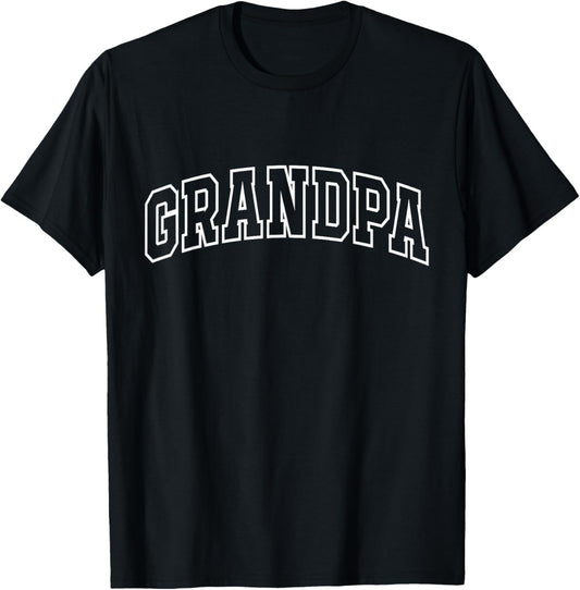 Grandpa Funny Athletic Lettering Father's Day Grandfather T-Shirt - T-Shirt | Black