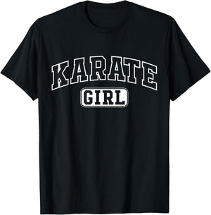 Karate Girl Funny Athletic Lettering Daughter Youth Kids T-Shirt - T-Shirt | Black