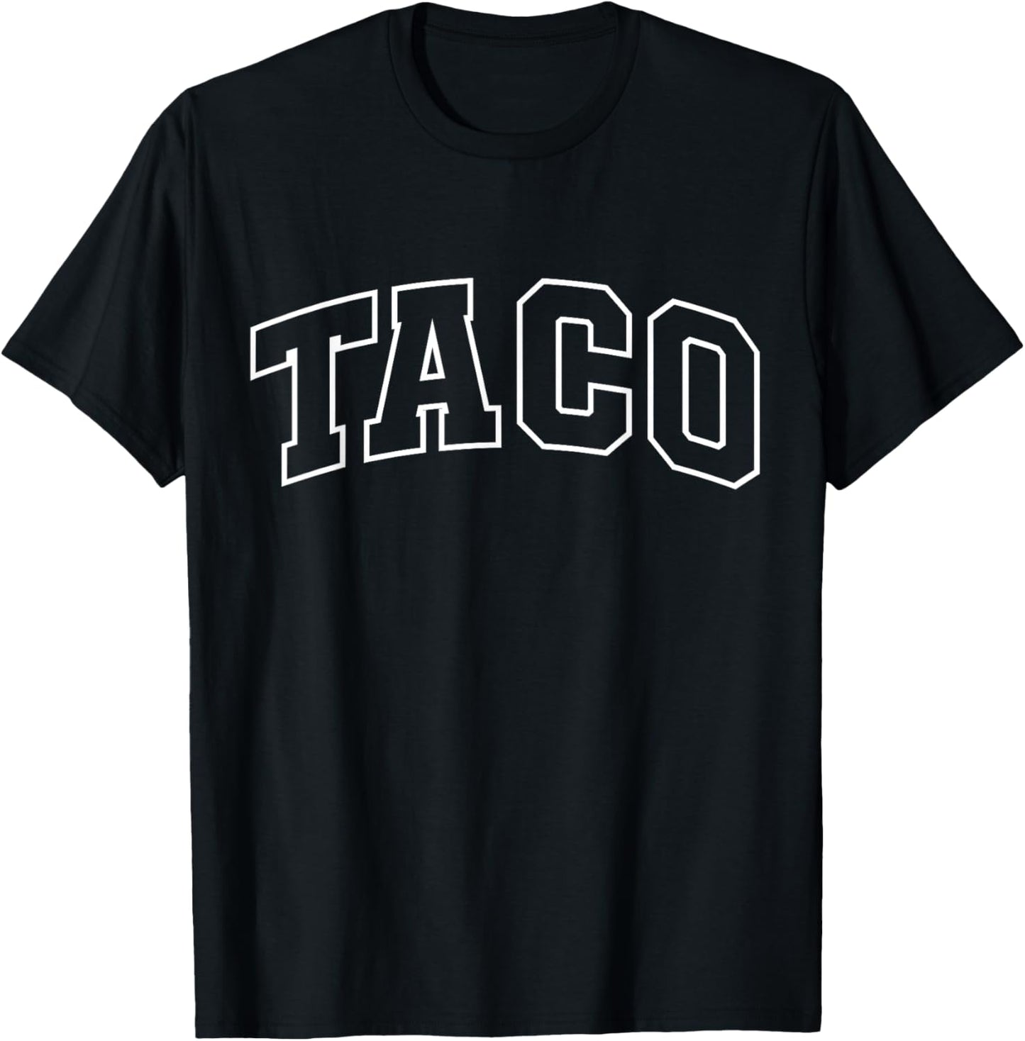 Taco Funny Athletic Lettering Costume Tacos Lover T-Shirt - T-Shirt | Black