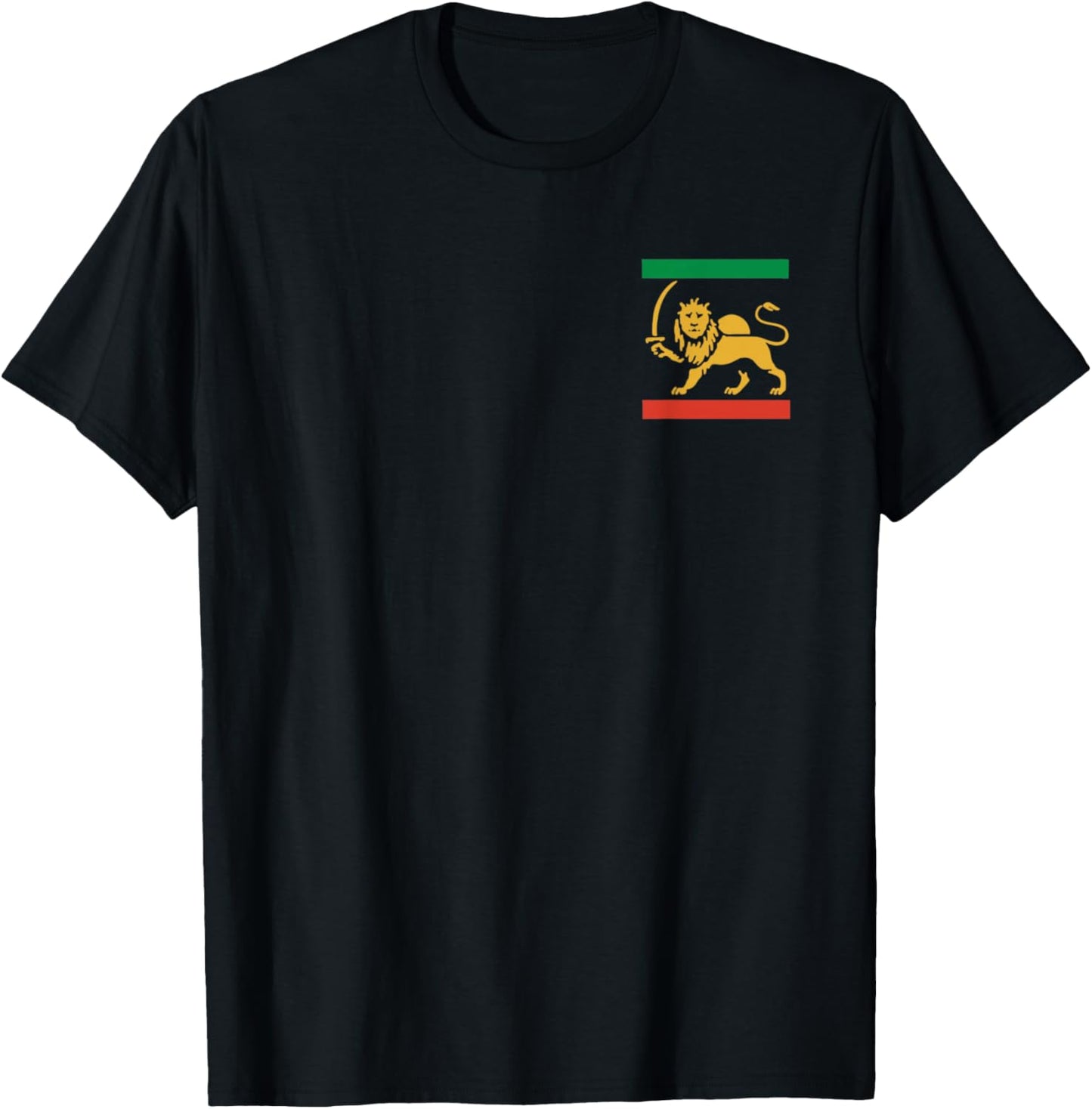 Iran Shir o Khorshid Lion & Sun Emblem Iranian Flag Symbol T-Shirt - T-Shirt | Black